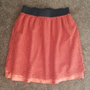 Modest Orange Lace Skirt